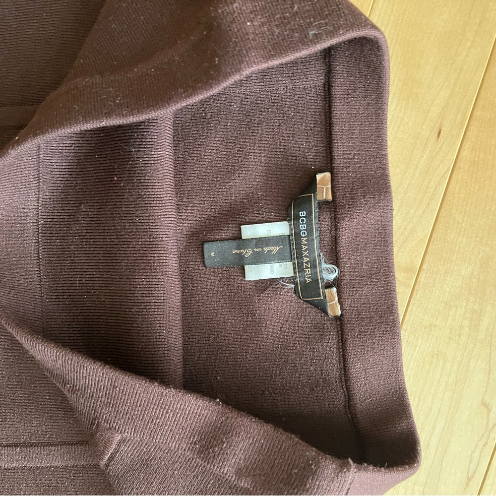 BCBGMaxAzria Chocolate Brown Ribbed Knit Skirt
